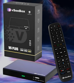 vSeeBox V6 Plus – 2025 Android TV Streaming Box with Split-Screen & Backlit Remote