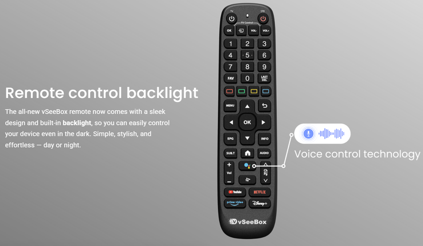vSeeBox V6 Plus – 2025 Android TV Streaming Box with Split-Screen & Backlit Remote